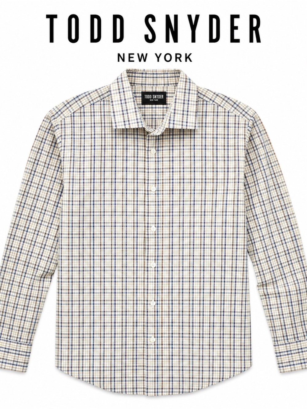 Todd Snyder Blue and Brown Plaid Shirt